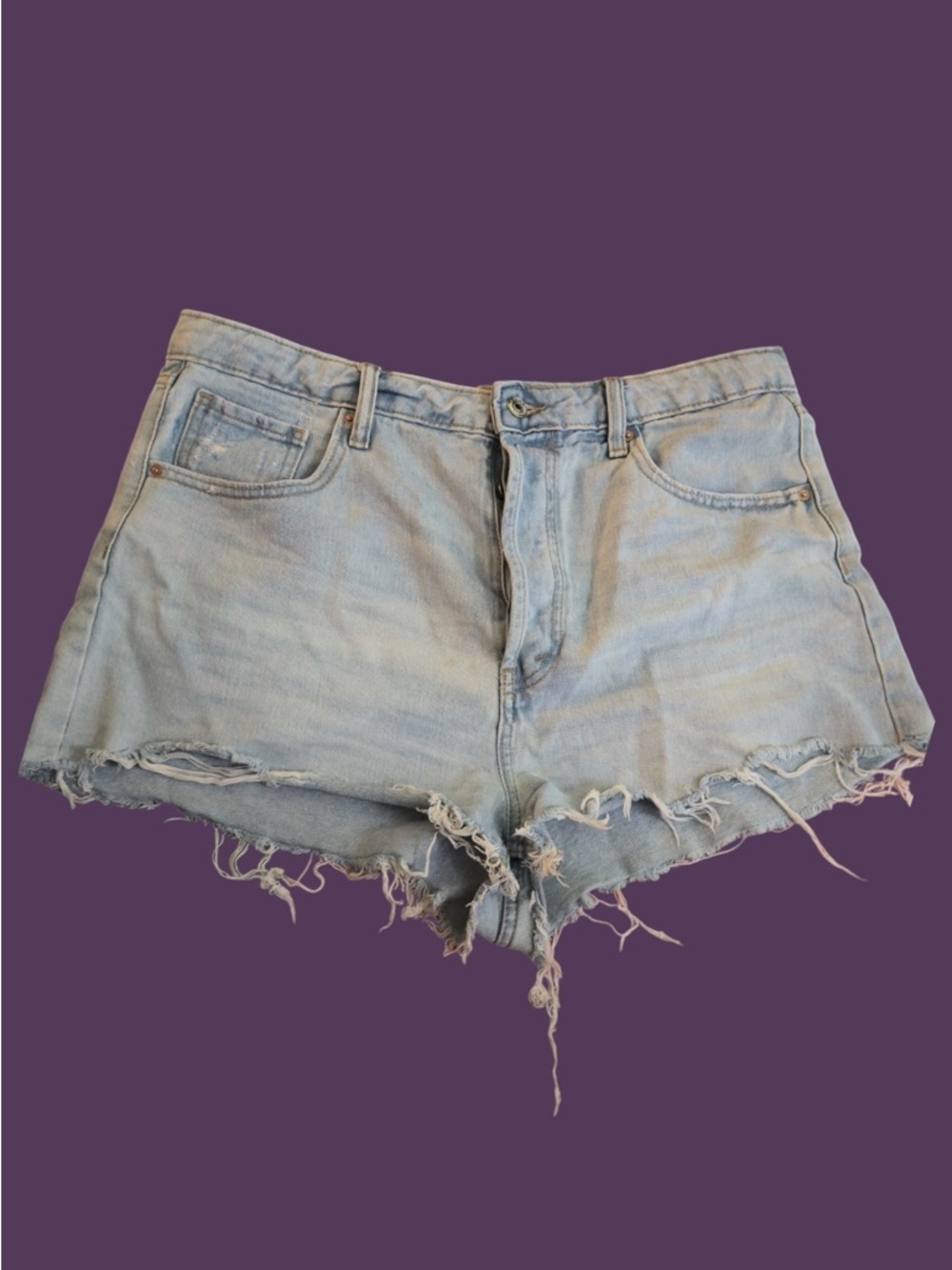 Light Blue Distressed Denim Women's Shorts
